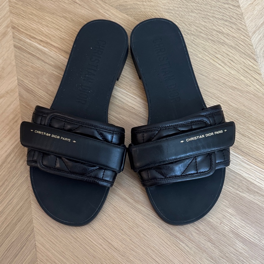 Dior Black Star-Stamped Sandals